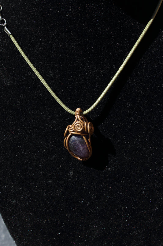 Simple Copper Amethyst Pendant