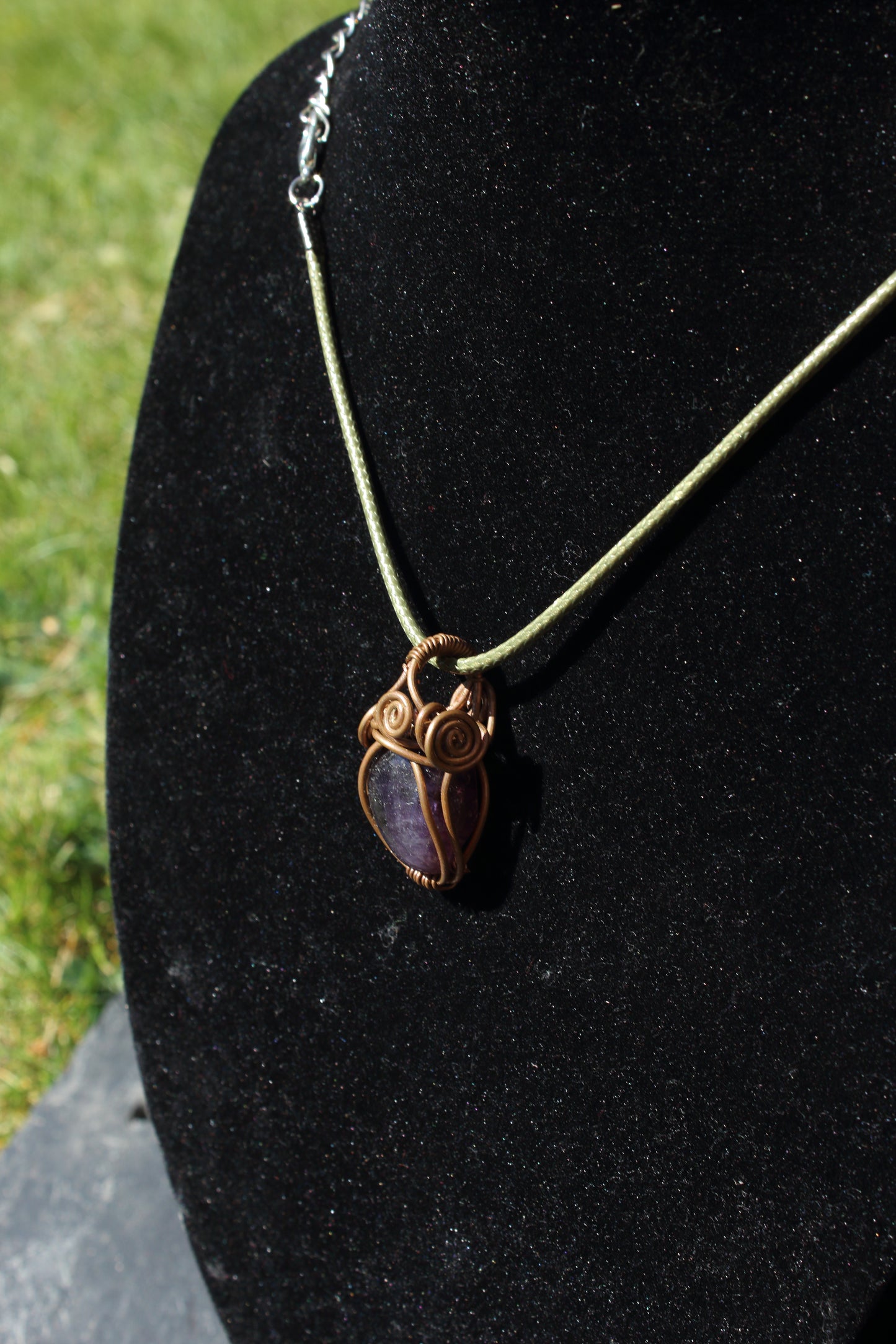 Simple Copper Amethyst Pendant