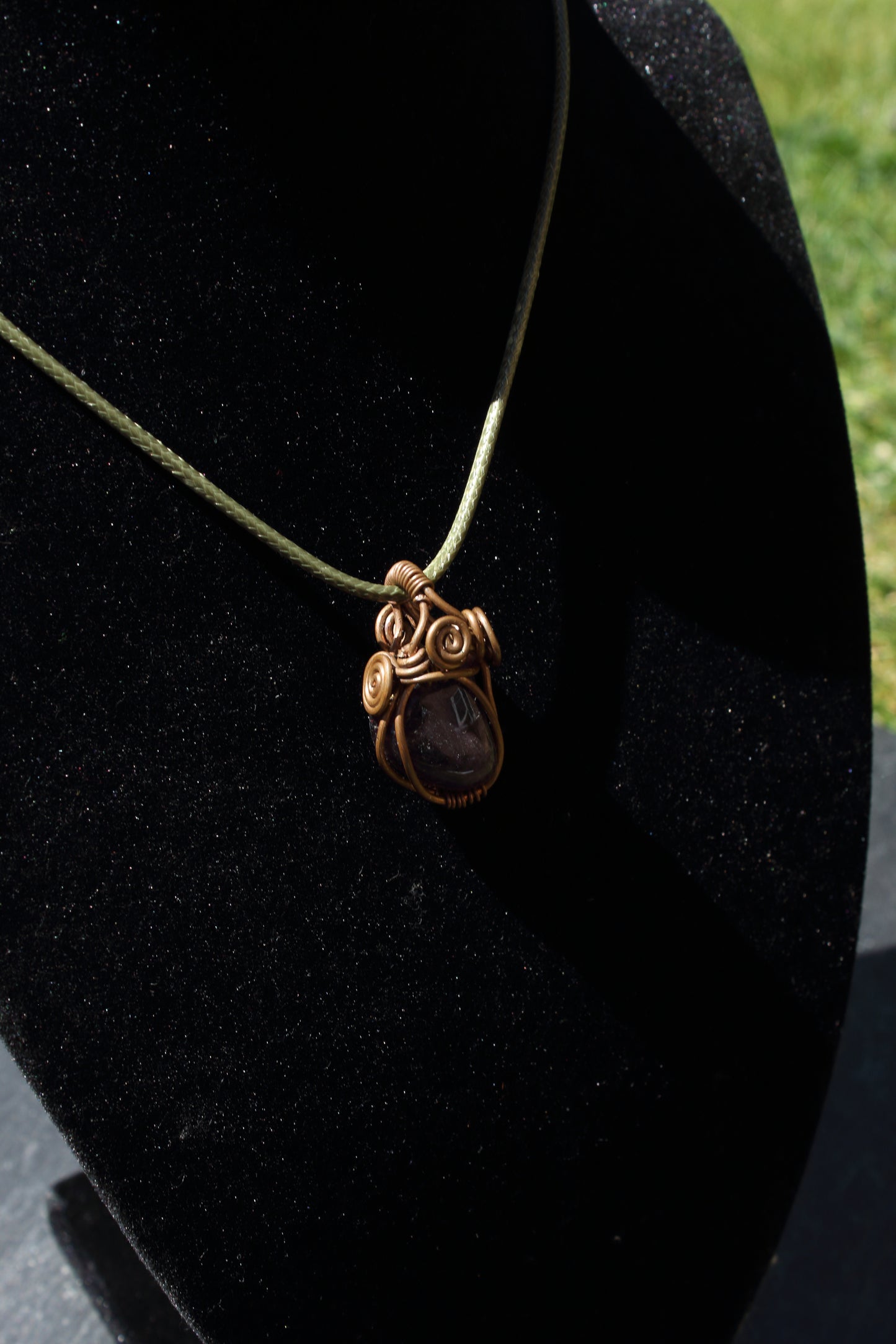 Simple Copper Amethyst Pendant