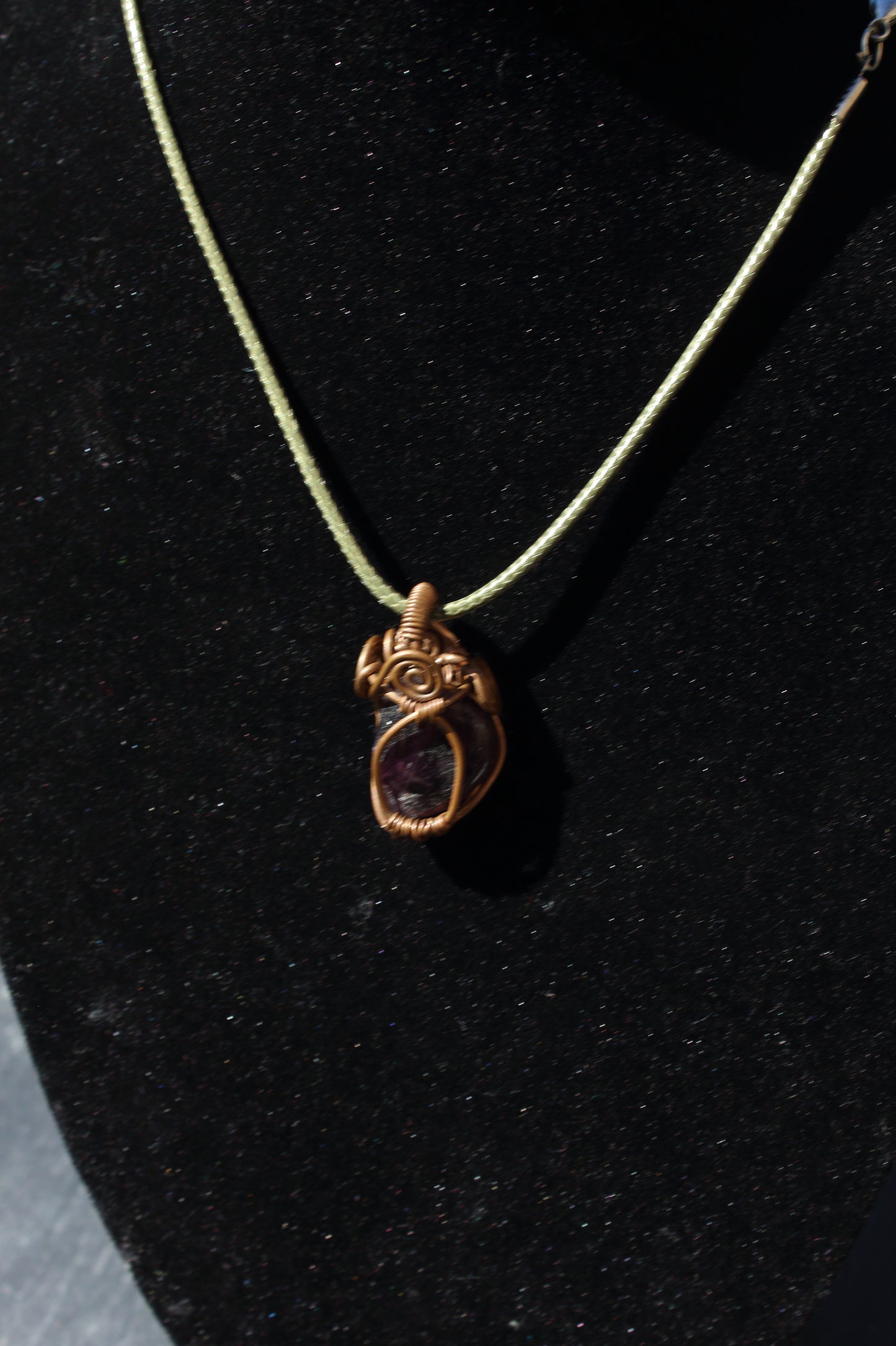 Simple Copper Amethyst Pendant