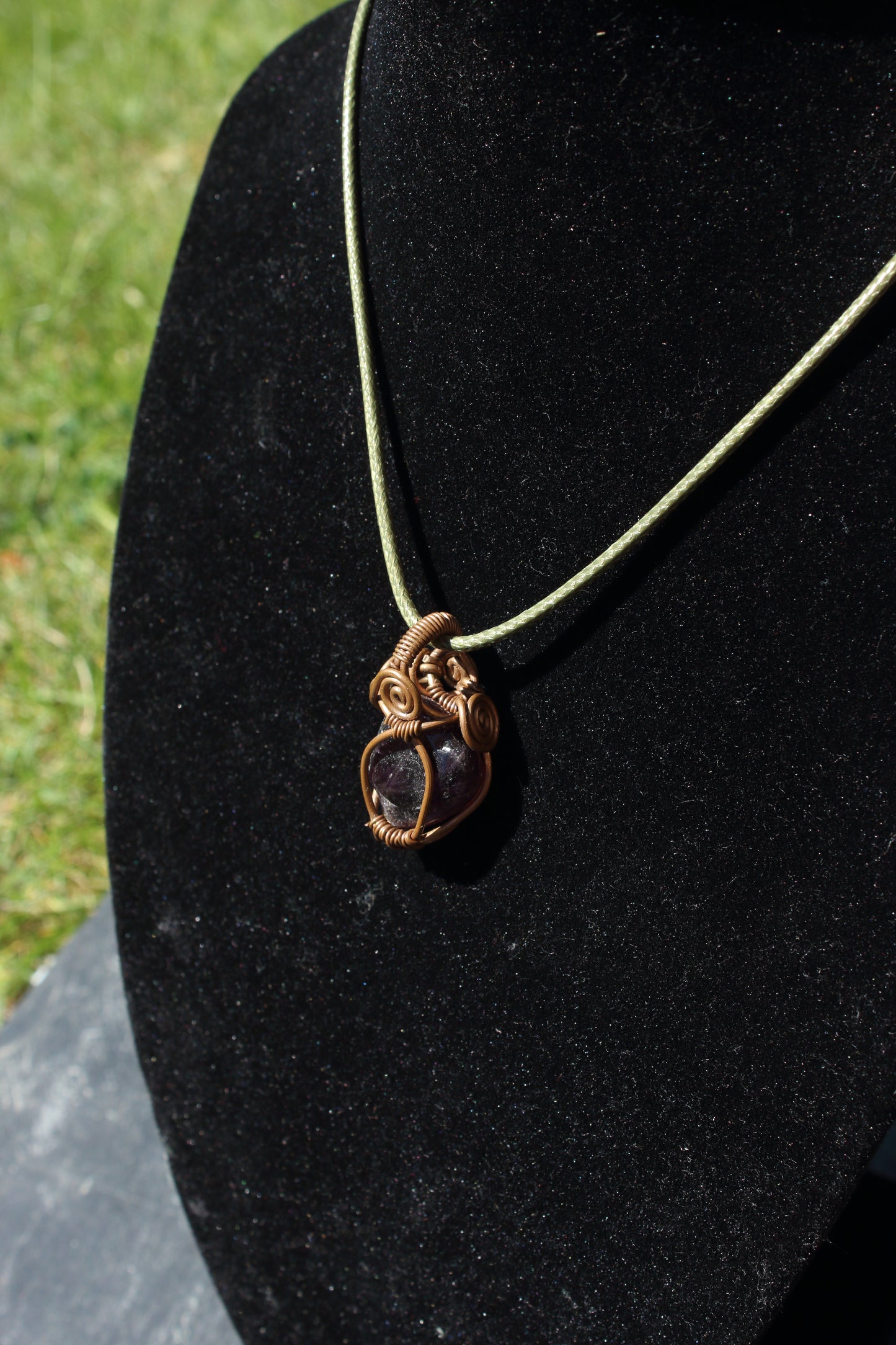Simple Copper Amethyst Pendant