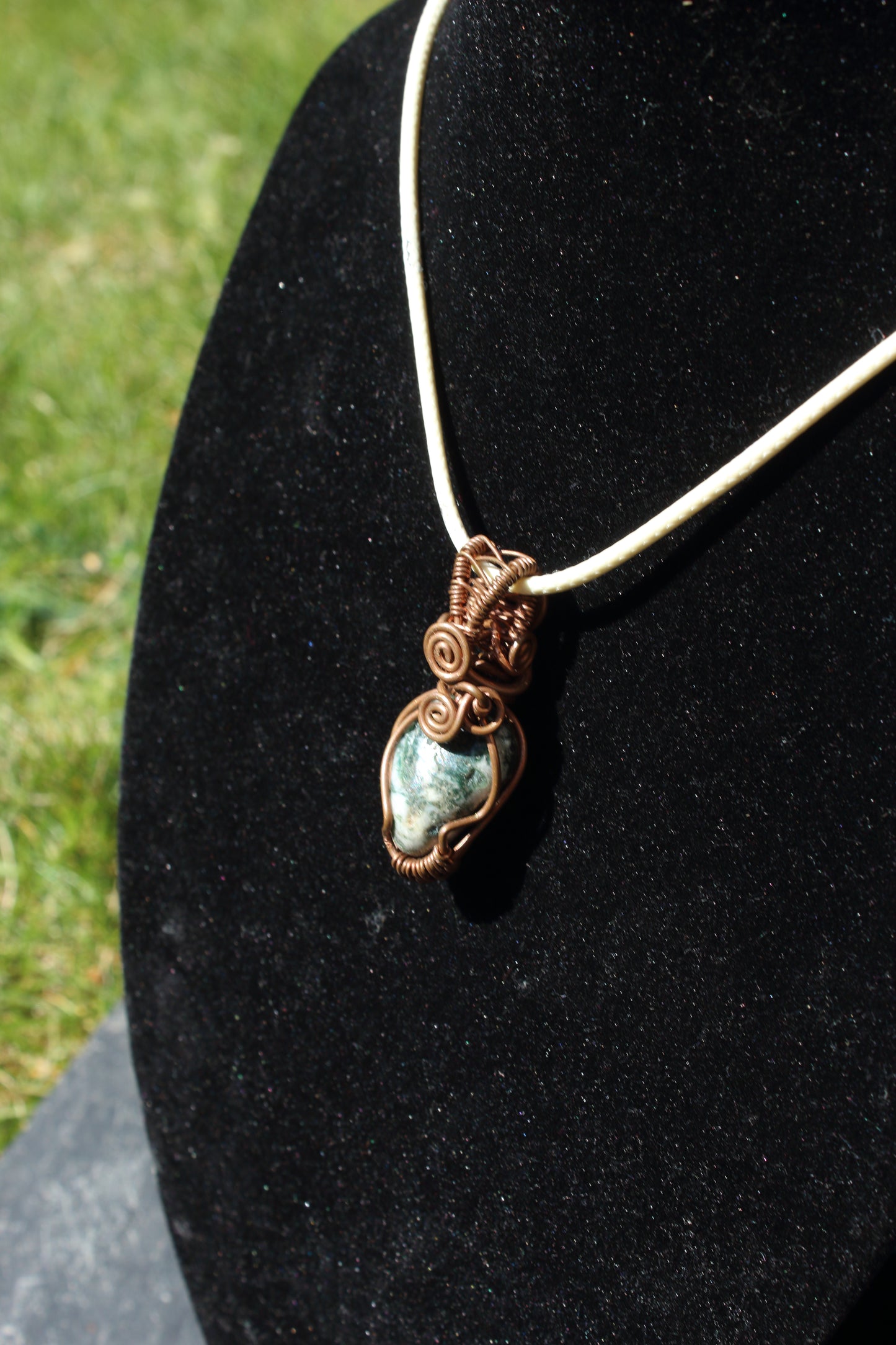 Simple Tree Agate Copper Pendant