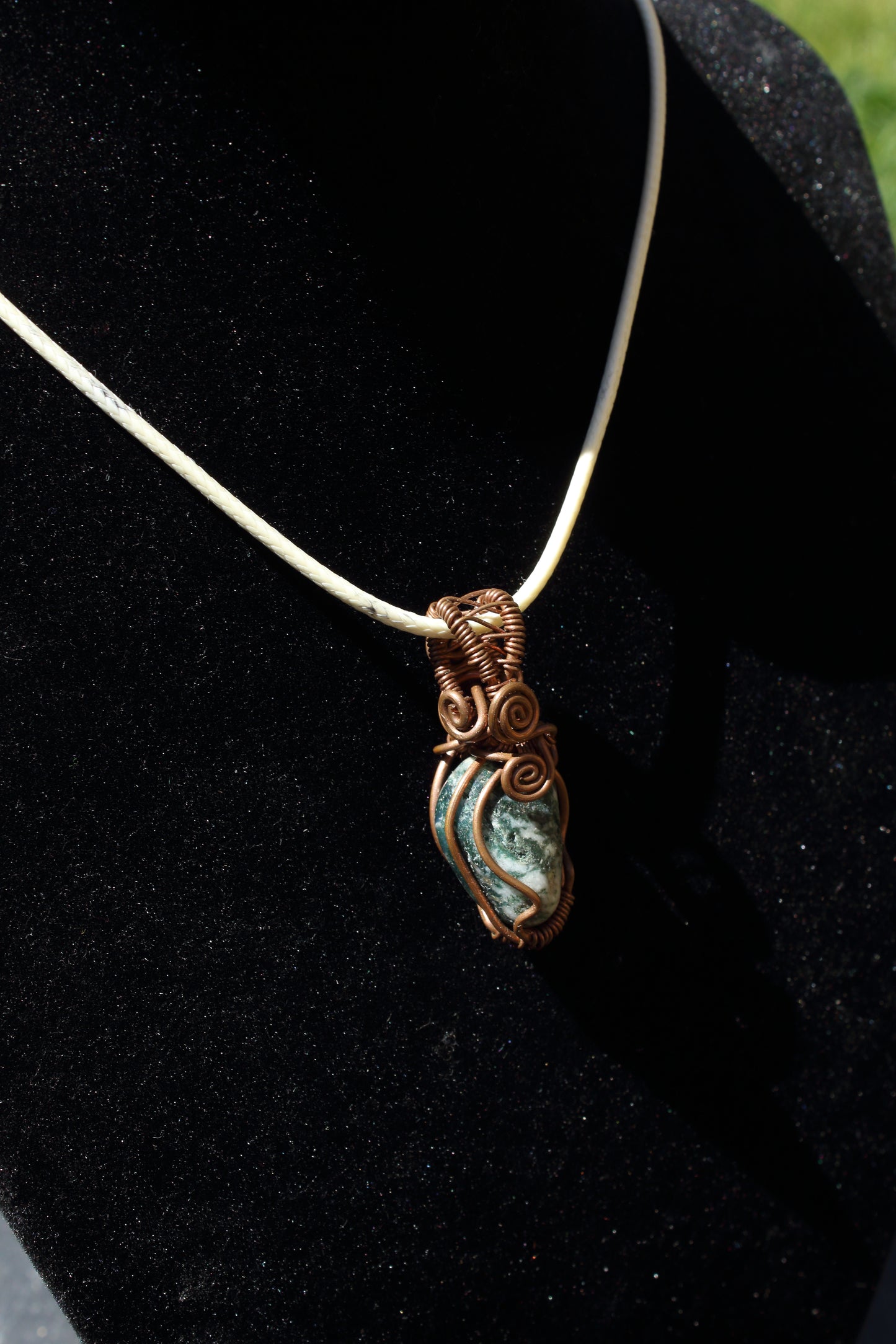 Simple Tree Agate Copper Pendant