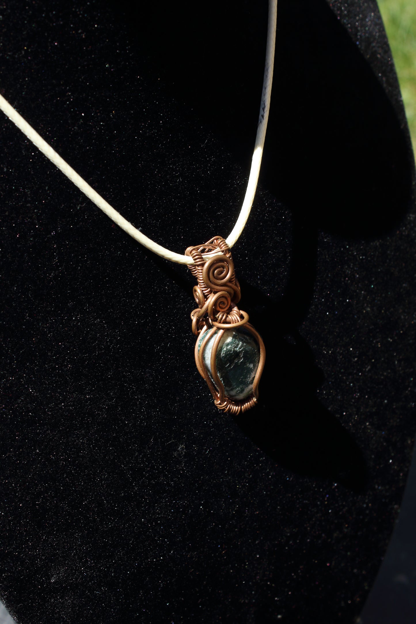 Simple Tree Agate Copper Pendant