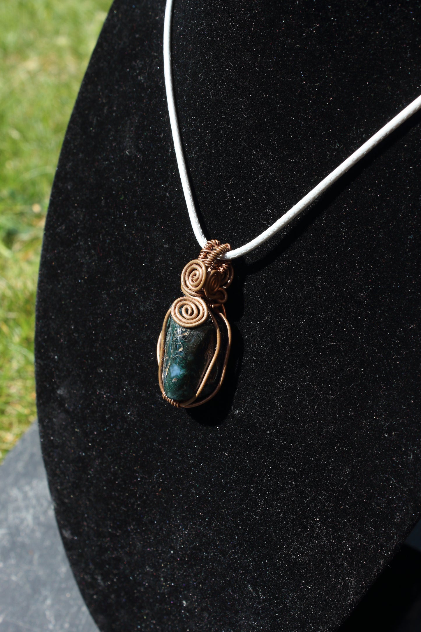 Simple Moss Agate Pendant