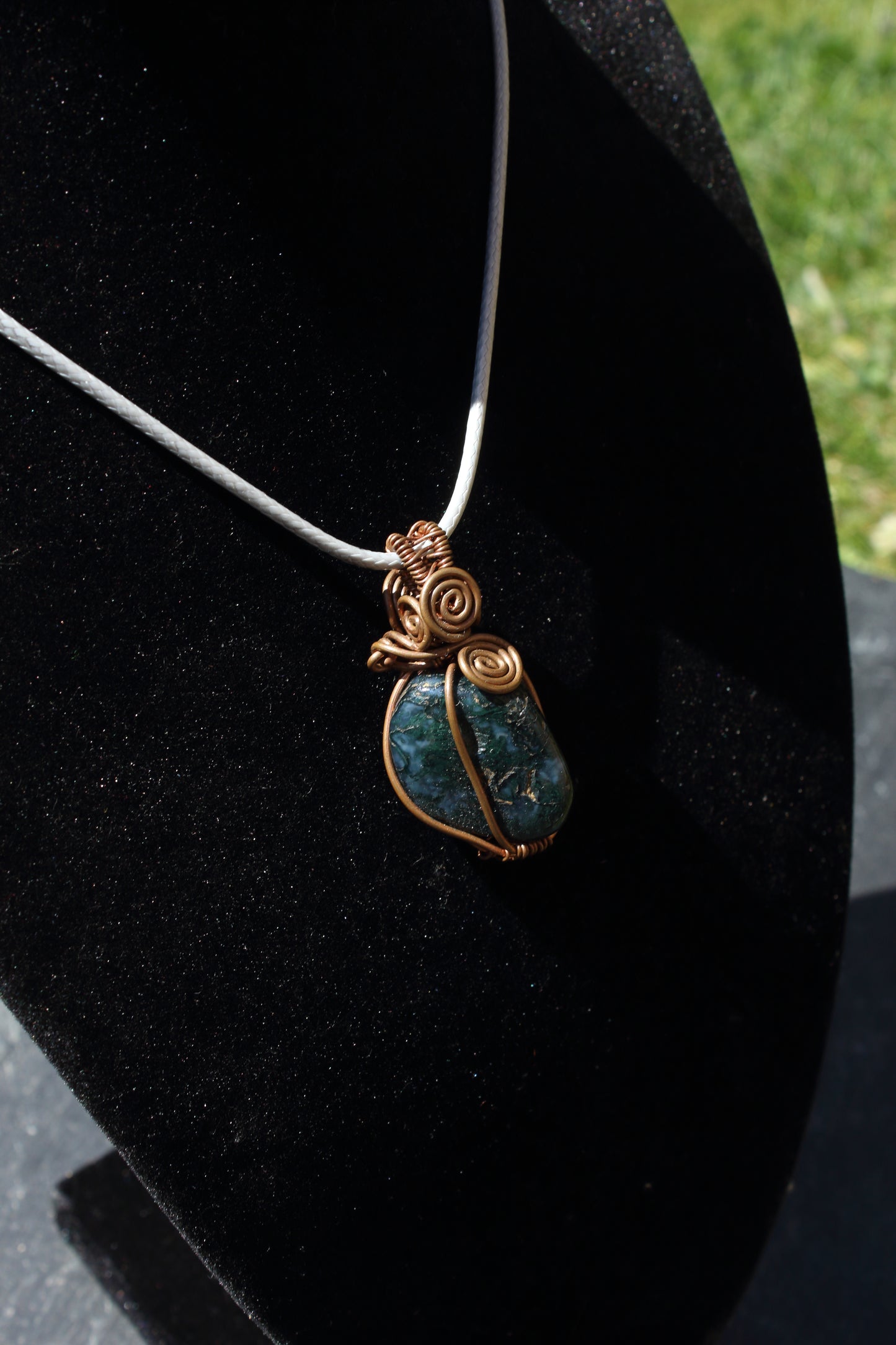 Simple Moss Agate Pendant