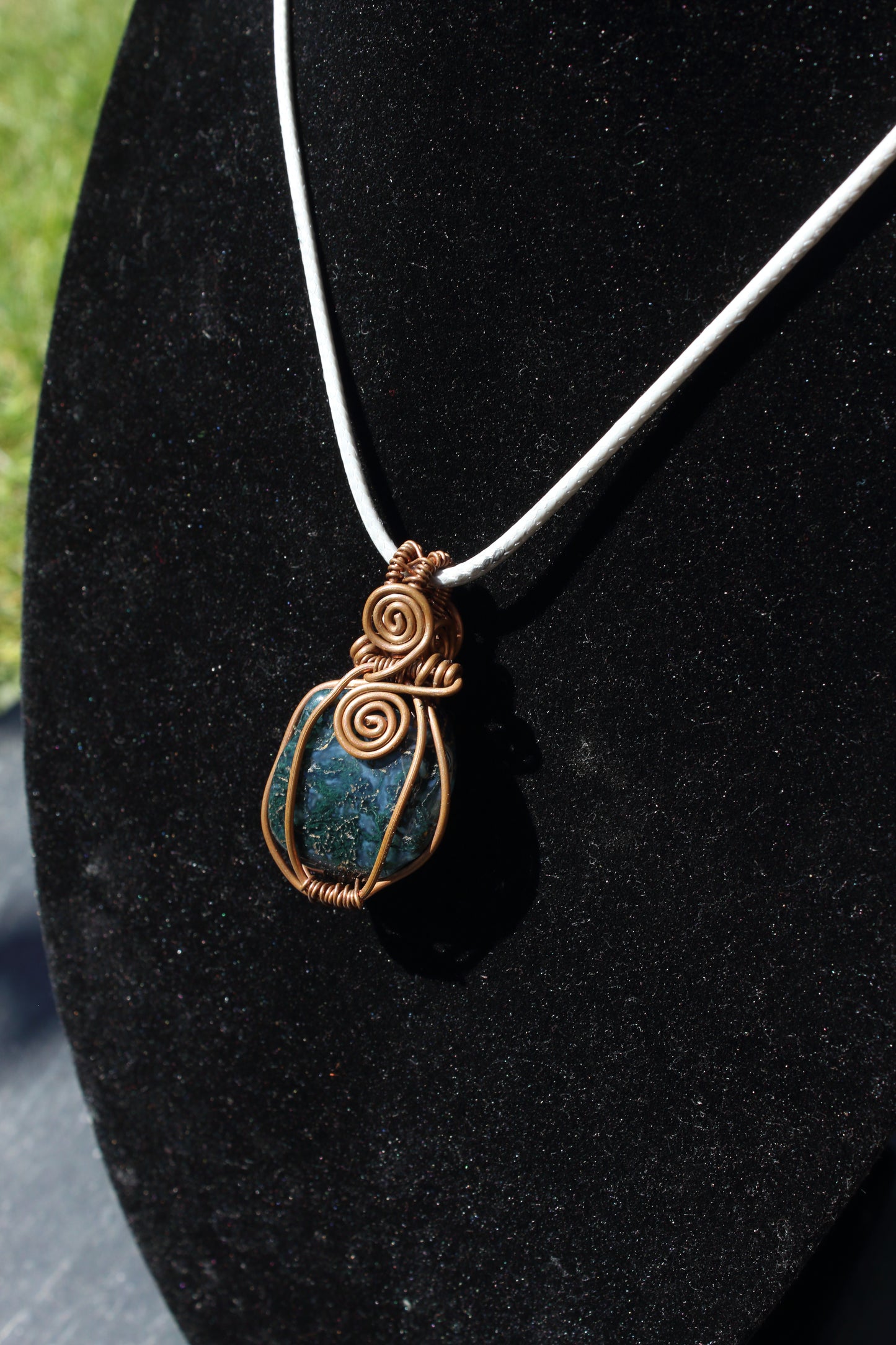 Simple Moss Agate Pendant
